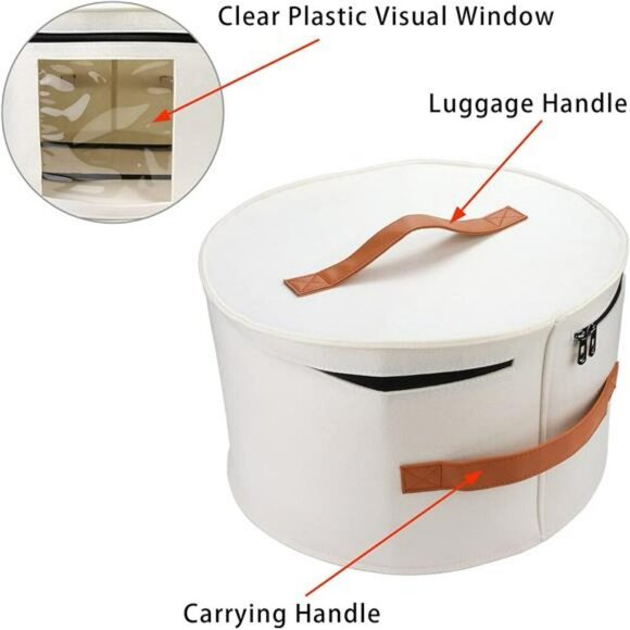 Large Hat Storage Box Foldable Felt Travel Organizer for Hats Toys Clothes - Picture 4 of 8